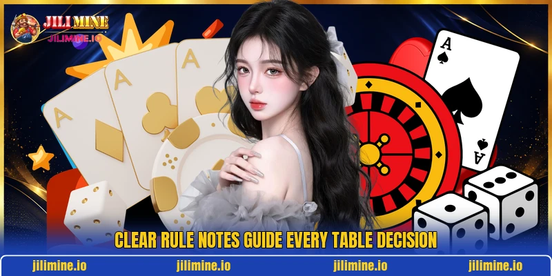 Clear rule notes guide every table decision Clear rule notes guide every table decision