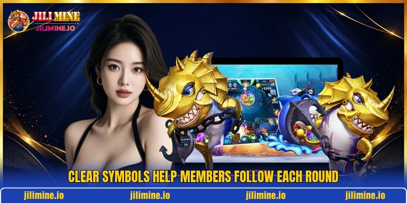 Clear symbols help members follow each round