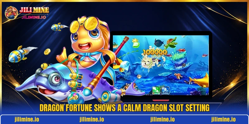 Dragon Fortune shows a calm dragon slot setting