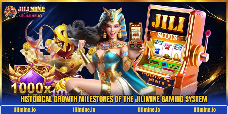 Historical growth milestones of the JILIMINE gaming system Historical growth milestones of the JILIMINE gaming system
