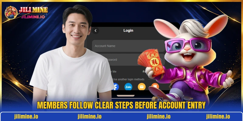 Members follow clear steps before account entry
