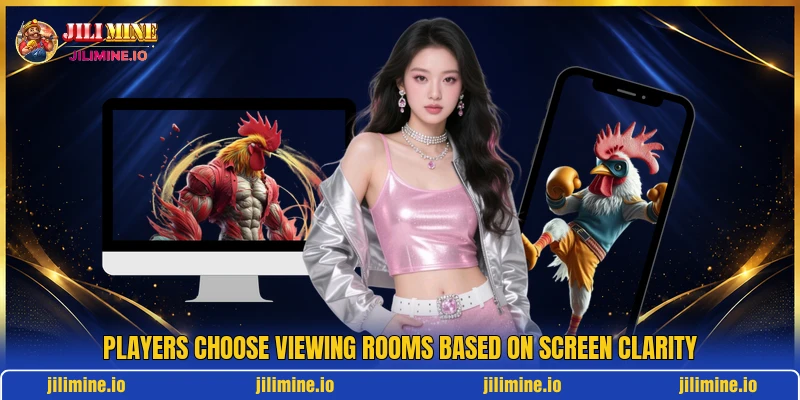 Players choose viewing rooms based on screen clarity