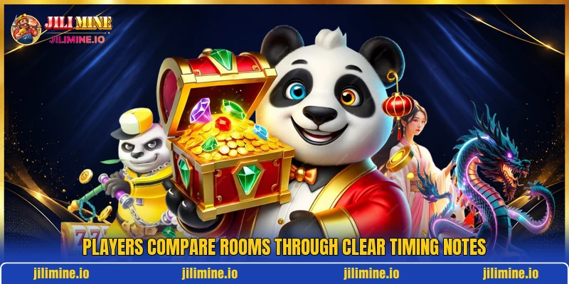 Players compare rooms through clear timing notes