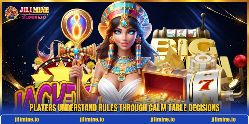 Players understand rules through calm table decisions